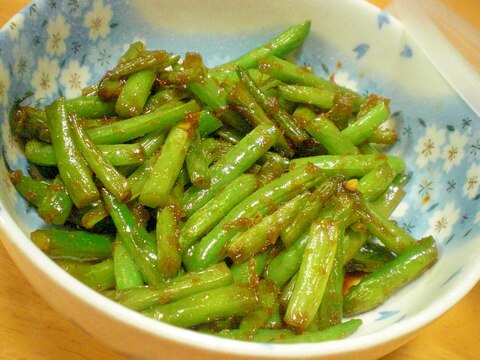 「生姜味！　三度豆のきんぴら」　　　　♪♪